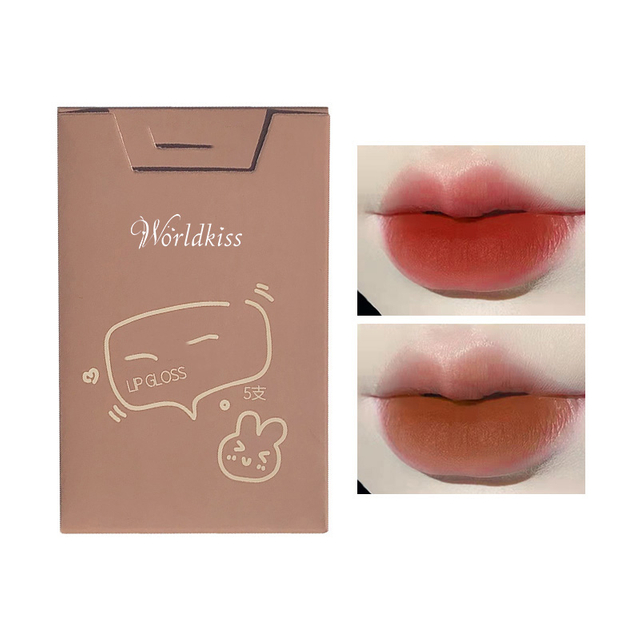 Жидкий матовый жидкий блеск для губ с высоким содержанием пигментов, набор косметики для ежедневного макияжа